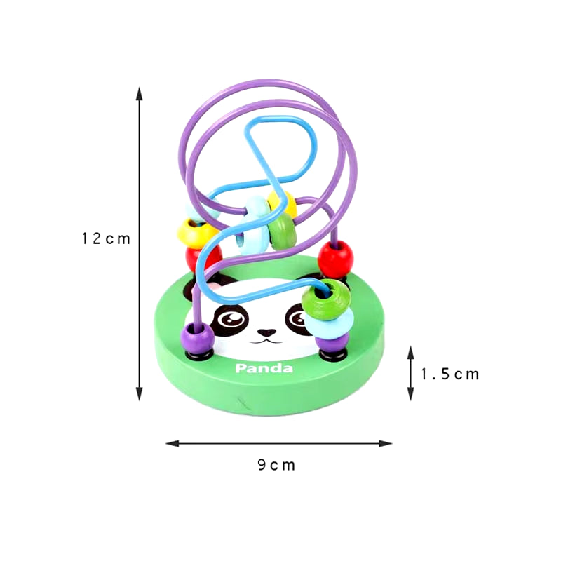 Baby Montessori Educational Math Toy Kids Circles Bead Wire Maze Roller Coaster for Children Montessori Wooden Toys Wood Puzzles