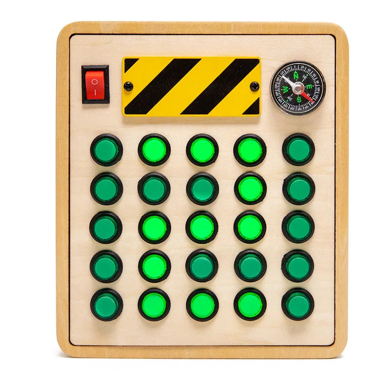 Montessori LED Busy Board for Toddlers Wooden Sensory Toys Travel Educational Learning Toy Busy Light Switch Autism Toys