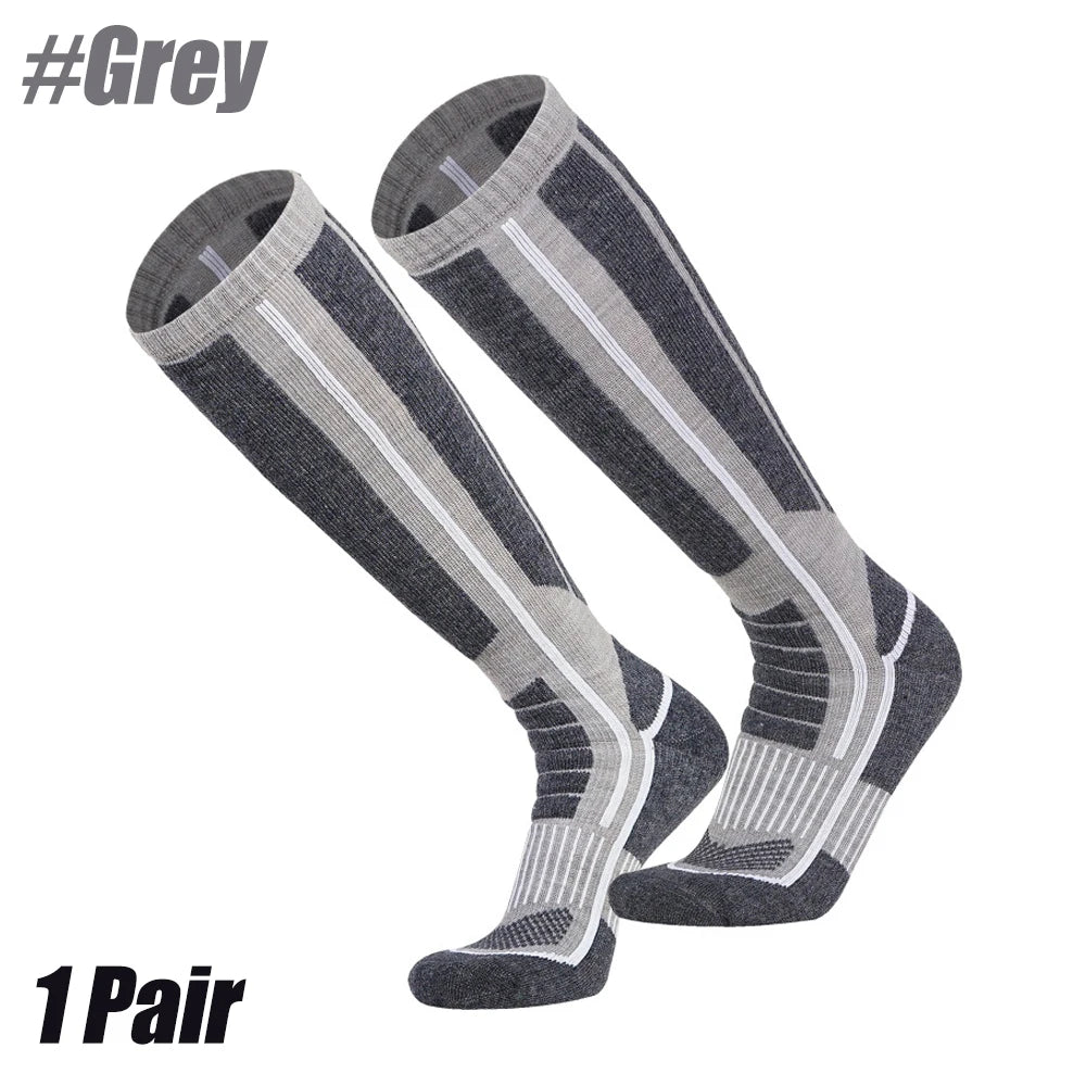 1Pair Ski Socks Skiing Socks Neuropathy OTC Women Men Thermal Knee High Warm Winter Snow Skating Snowboarding Socks Merino Wool