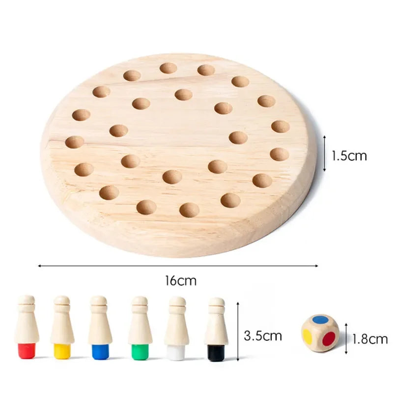 Sensory: Kids Wooden Toy Puzzles Color Memory Chess Match Game. For children over 3 years old, help to improve children's awareness of color, logical ability, and curiosity