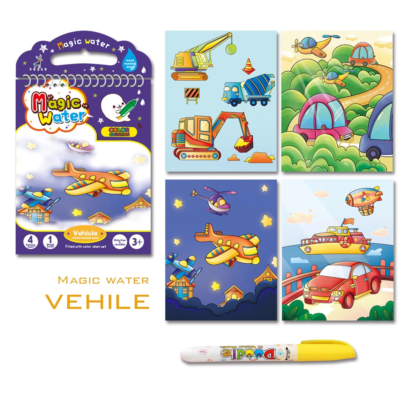 Reusable Water Coloring Drawing & Painting Book for Toddlers