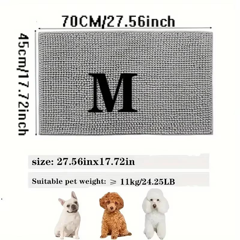 Dog Door Mat Mud Catcher - Absorbent Non-Slip Pet Paw Cleaner Mat, Washable Quick-Dry Indoor Rug for Mud