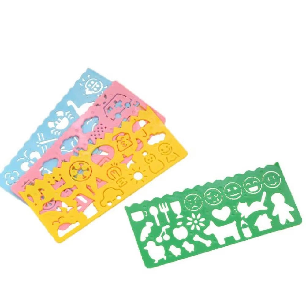 4Pcs Kids Drawing Toys Drawing Template Board Plastic Ruler Art Craft Juguetes Learning Toys Educational Toys for Children Gifts