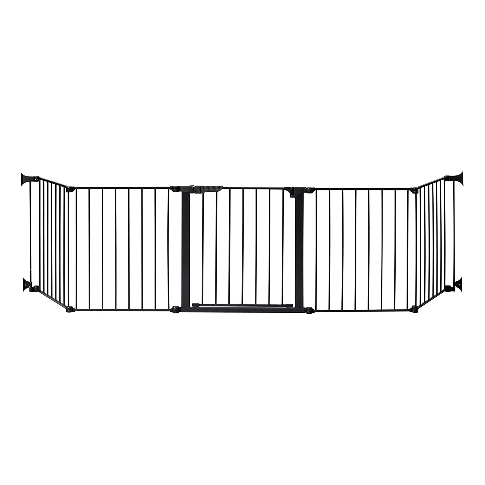 Custom Fit Auto Close Hearthgate Baby or Fireplace Gate for Child Safety, Black