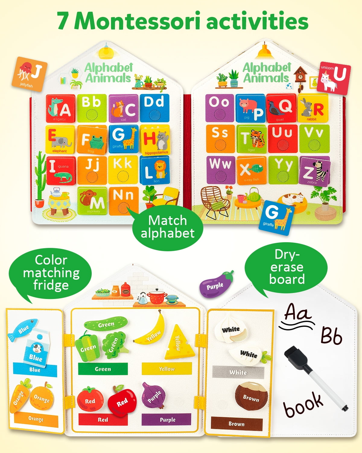 Coogam toddler activities Montessori Busy Book, Activity Busy Sensory