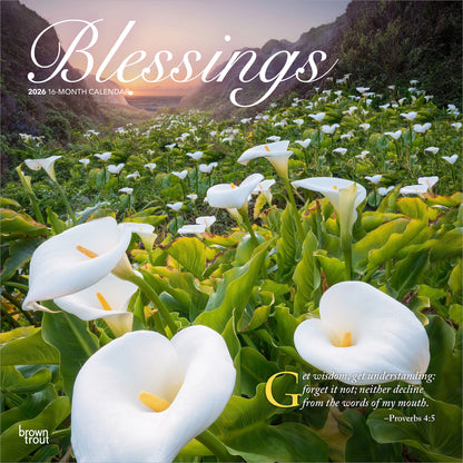 Blessings | 2026 12X24" (Hanging) Square Wall Calendar | Plastic-Free