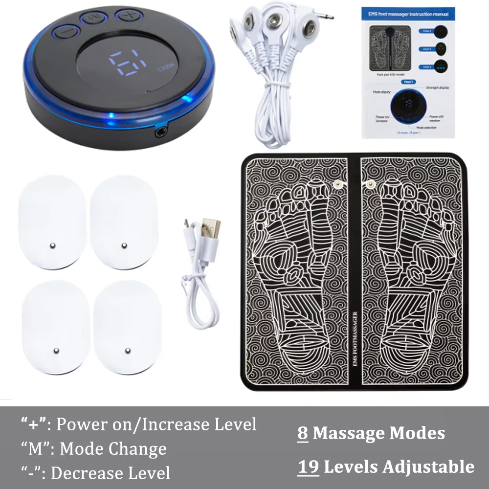 EMS Foot Massager Mat Electric TENS Feet Massager Pad Foldable Massage Mat Muscle Stimulation Fisioterapia Terapia Fisica Salud