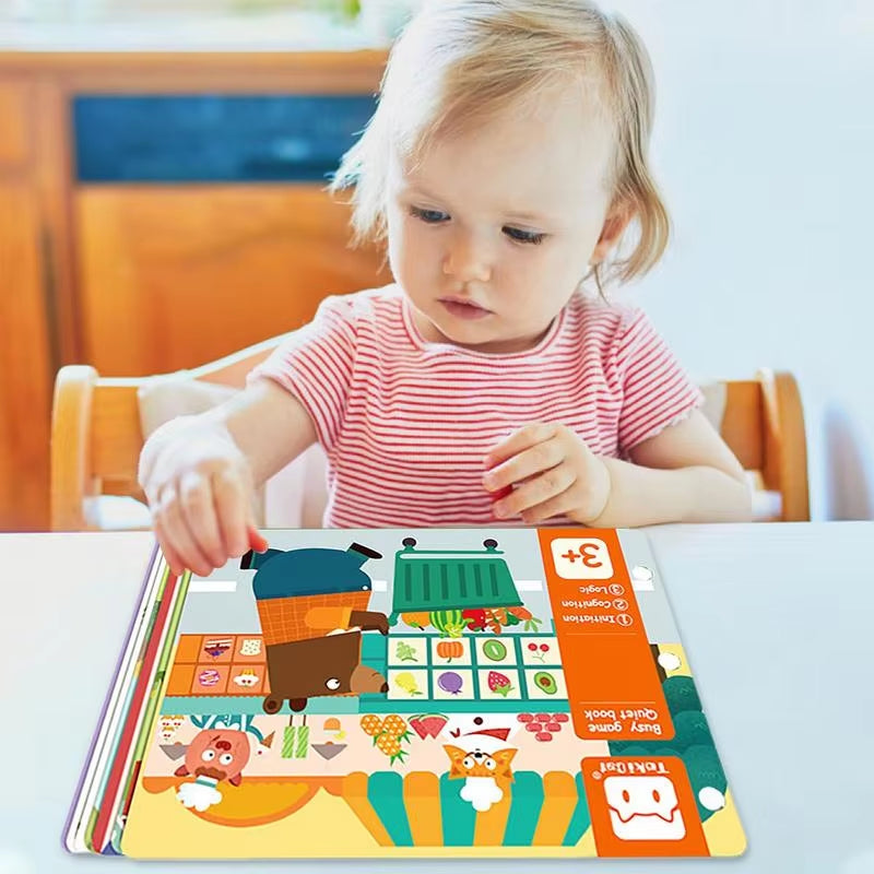 Kids Busy Book Cute Sensory Book Preschool Learning Activities for Boys & Girls Educational Sensory Toys Enhances Creativity
