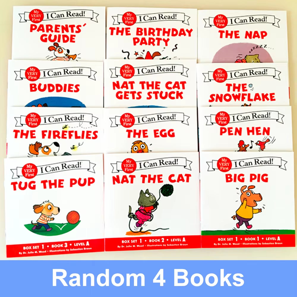 Random 4 Books I Can Read Phonics Little Critters in English Picture Reading Book Children Kids Pocket Story Book Learning Toys