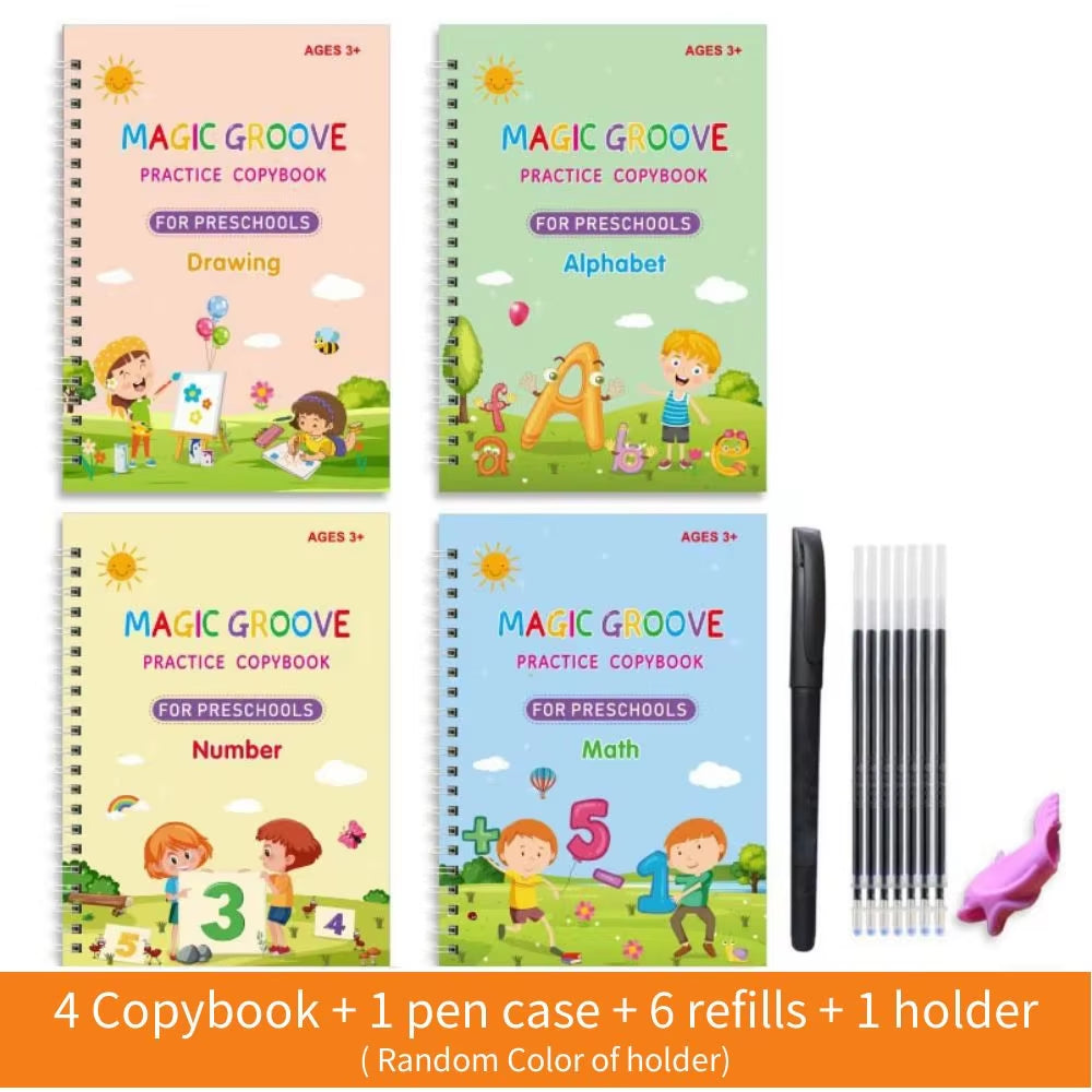 English Groove Magic Practice Copybook Children'S Book Learning Numbers Letters Alphabet Calligraphy Writing Exercise Books Gift