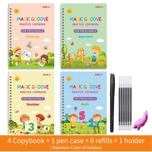 English Groove Magic Practice Copybook Children'S Book Learning Numbers Letters Alphabet Calligraphy Writing Exercise Books Gift