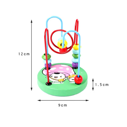 Baby Montessori Educational Math Toy Kids Circles Bead Wire Maze Roller Coaster for Children Montessori Wooden Toys Wood Puzzles