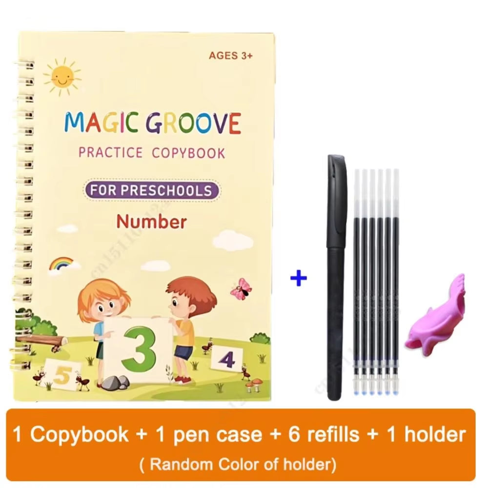 English Groove Magic Practice Copybook Children'S Book Learning Numbers Letters Alphabet Calligraphy Writing Exercise Books Gift