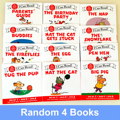 Random 4 Books I Can Read Phonics Little Critters in English Picture Reading Book Children Kids Pocket Story Book Learning Toys