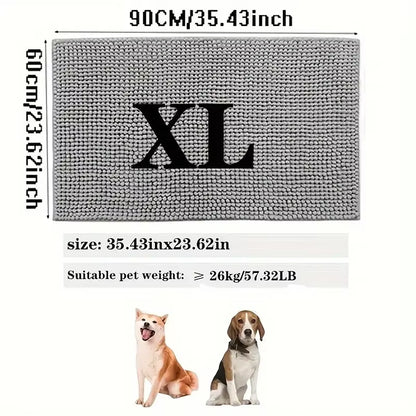 Dog Door Mat Mud Catcher - Absorbent Non-Slip Pet Paw Cleaner Mat, Washable Quick-Dry Indoor Rug for Mud