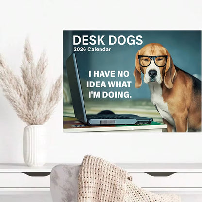 Funny Dog Calendar 2026 Planning Wall Calendar Hangable Monthly Calendar Decorative Hangable Calendar for Date Work Planning
