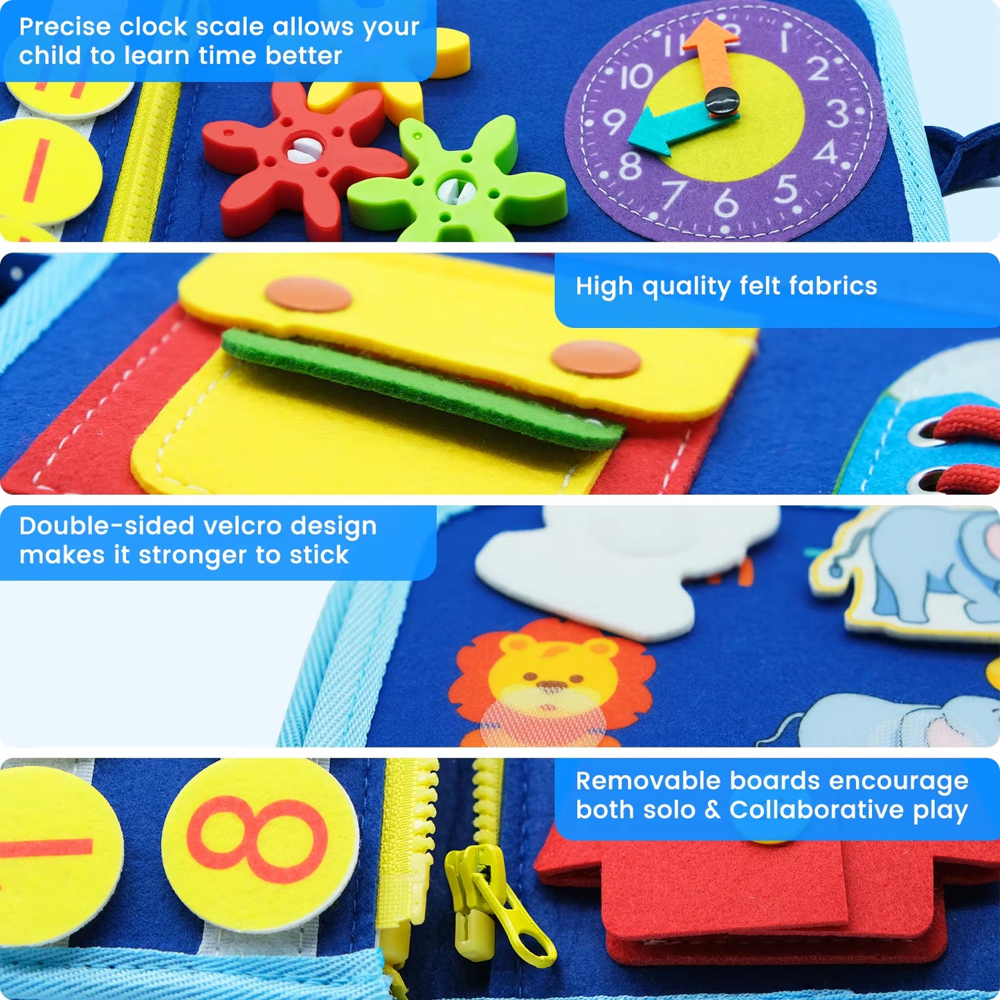 Busy Board Montessori Sensory Toys Autism Educational Travel Toys Preschool Activities Learning Fine Motor Skills for Kids