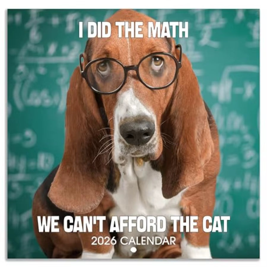 2026 Wall Calendar Funny Dogs Wall Calendar 2026 Jan. 2026 Dec. 2026 12" X 24" Open 12Month Calendar Dog Calendar Unruled Block