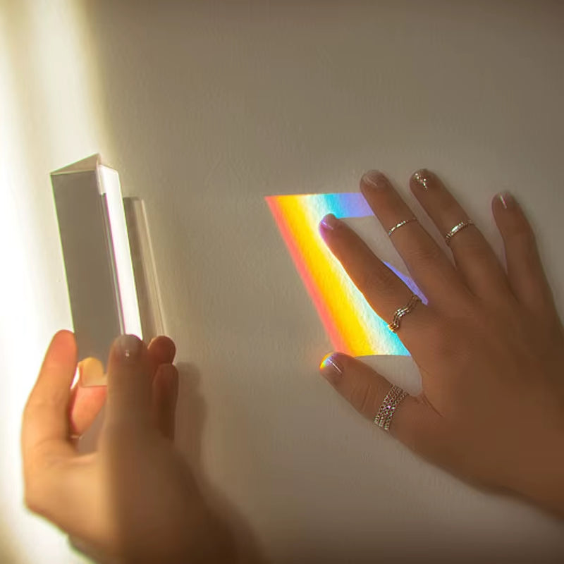 Physics Science Toys Triple Prism Glass Reflecting Color Light Spectrum Learning Educational Toys for Children School Teaching