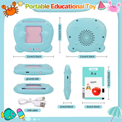 Talking Flash Cards Learning Toys for 1-6 Years Old Boys Girls,Autism Sensory Toys for Autistic Children,Speech Therapy Toys,Learning Montessori Toys,224 Sight Words(Blue)