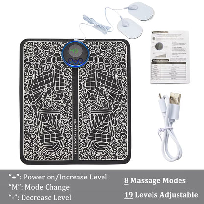 EMS Foot Massager Mat Electric TENS Feet Massager Pad Foldable Massage Mat Muscle Stimulation Fisioterapia Terapia Fisica Salud