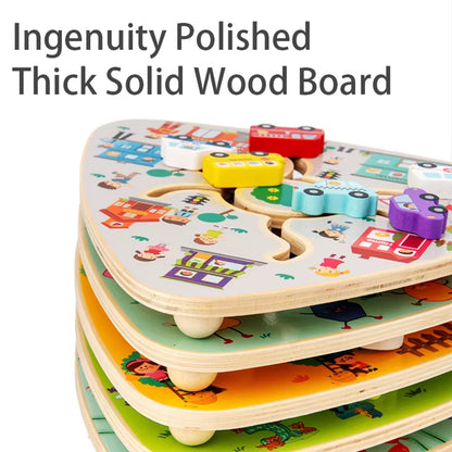 Children Montessori Maze Boards Wooden Toys Slide Puzzle Animal Digital Shape Traffic Matching Games Educational Learning Toys