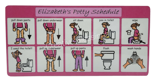 Autism Girls Visual Potty Schedule, Personalized