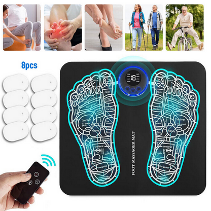 (A)-Foot Massager Neuropathy Feet Portable Intelligent Foot Stimulator Pad