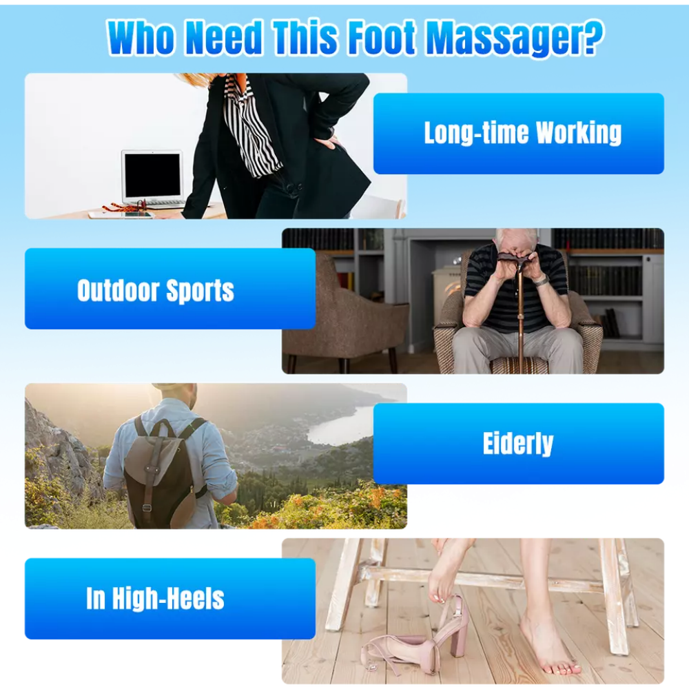 (A)-Foot Massager Neuropathy Feet Portable Intelligent Foot Stimulator Pad