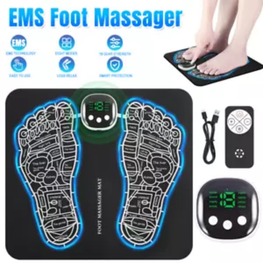 (A)-Foot Massager Neuropathy Feet Portable Intelligent Foot Stimulator Pad