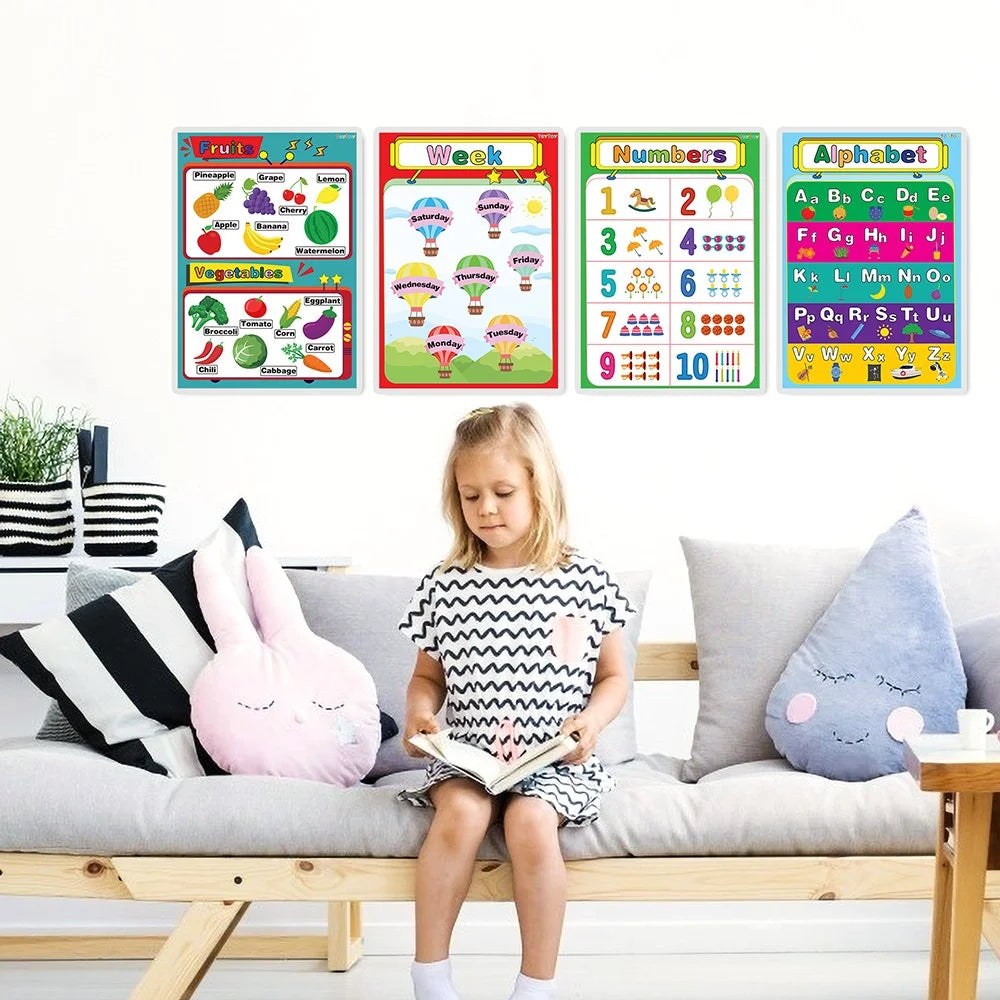 15PCS Educational Posters for Preschoolers, Alphabet Posters 17 X 12 Inch, Preschool Learning Activities Classroom Decor for Toddler & Kids,Waterproof and Reusable Abc Alphabet Posters