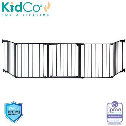 Custom Fit Auto Close Hearthgate Baby or Fireplace Gate for Child Safety, Black