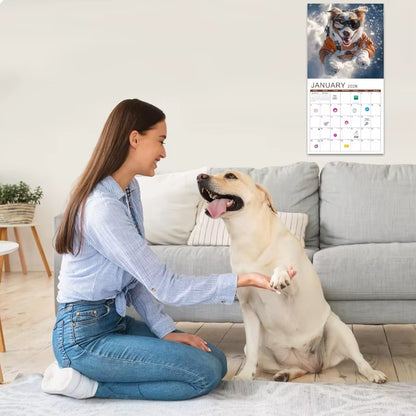 2026 Wall Calendar 18 Months Funny Dog Calendar 20262027 January 2026 to June 2027 Large Wall Calendar 2026 12" X 24" Opened Pe