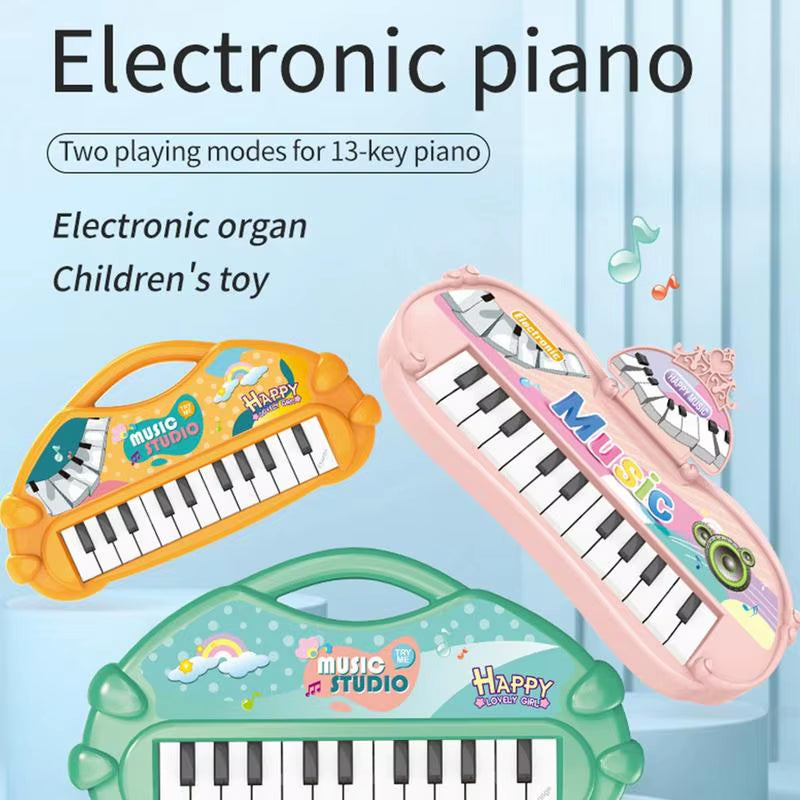 13 Key Portable Music Piano Keyboard Electronic Musical Instrument Toys Multifunctional Kids Learning Toys Birthday Gift
