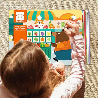 Kids Busy Book Cute Sensory Book Preschool Learning Activities for Boys & Girls Educational Sensory Toys Enhances Creativity