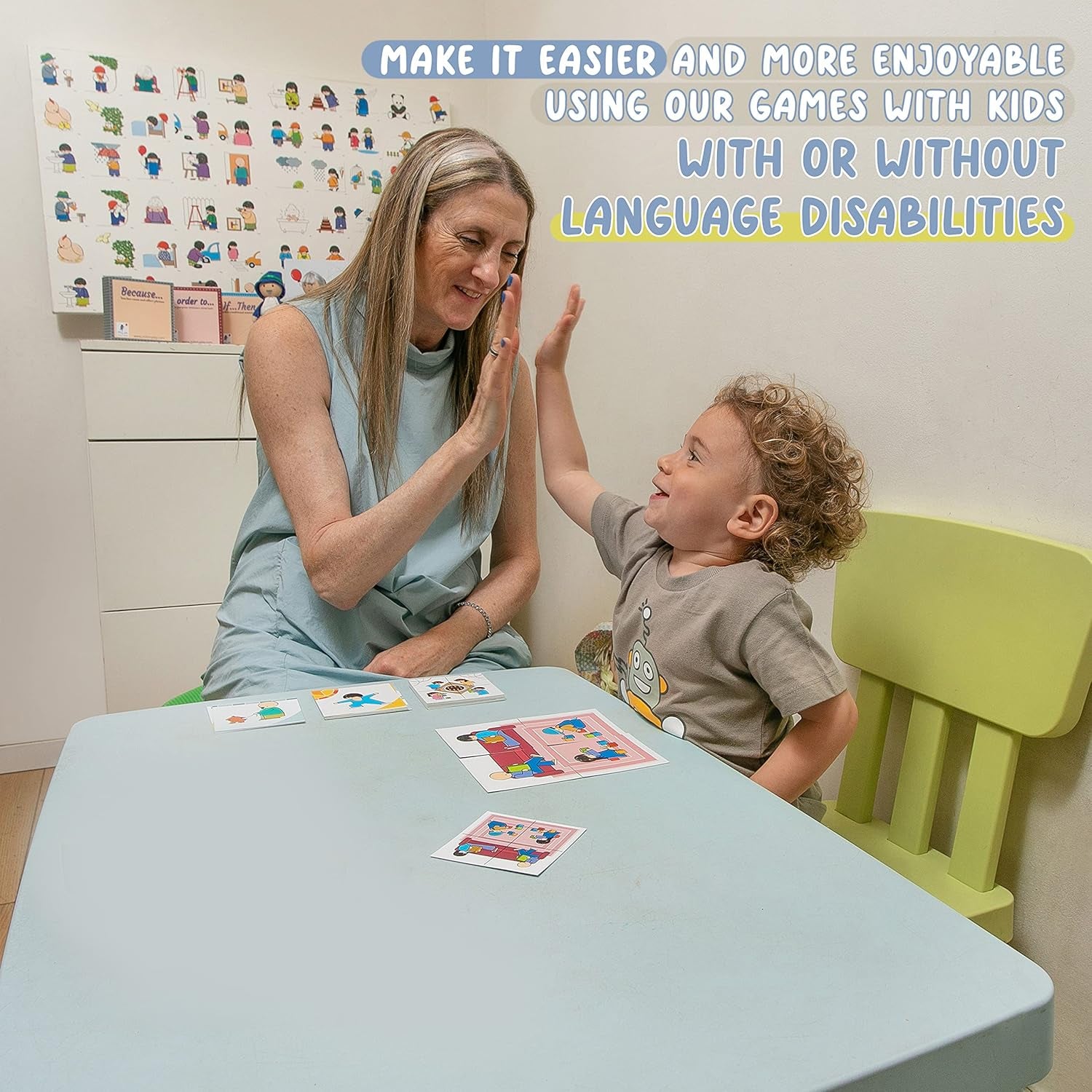 Milim Speech Therapy Toys for Toddlers Age 2 and up - Speech Therapy Materials, Autism Tools Flash Cards Sentences, Toddler Speech Therapy Games, ABA Speech Therapy Toys for Toddlers 3-4, Because