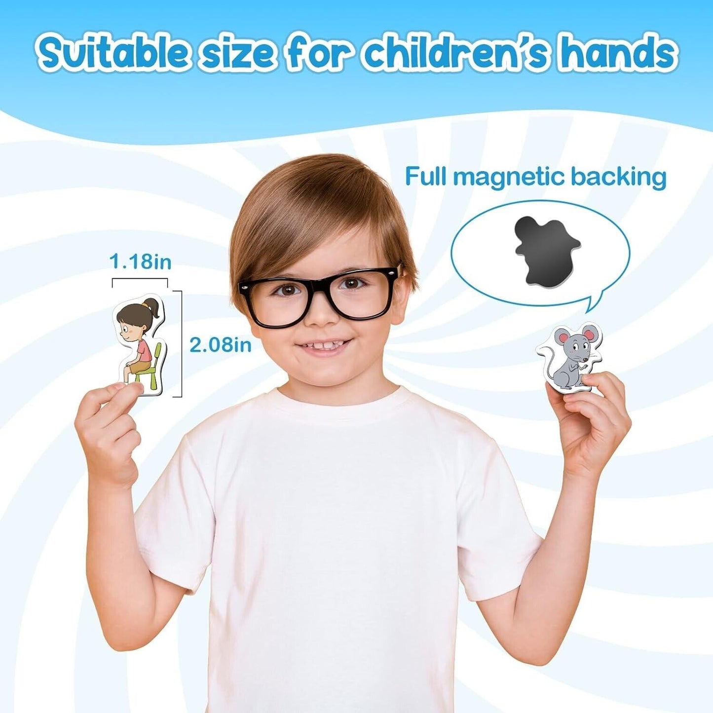 CVC Word Games,50 Magnetic Foam Objects,Fridge Magnets for Kids,Speech Therapy T