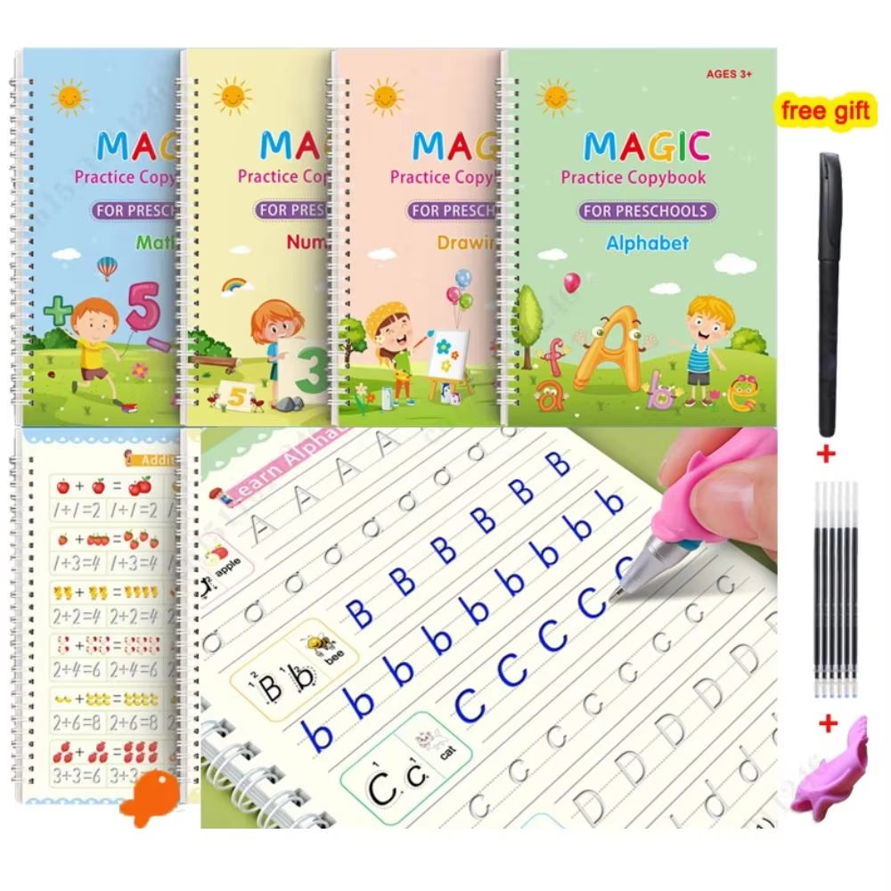English Groove Magic Practice Copybook Children'S Book Learning Numbers Letters Alphabet Calligraphy Writing Exercise Books Gift