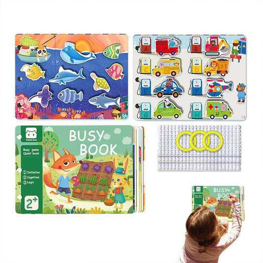 Kids Busy Book Cute Sensory Book Preschool Learning Activities for Boys & Girls Educational Sensory Toys Enhances Creativity