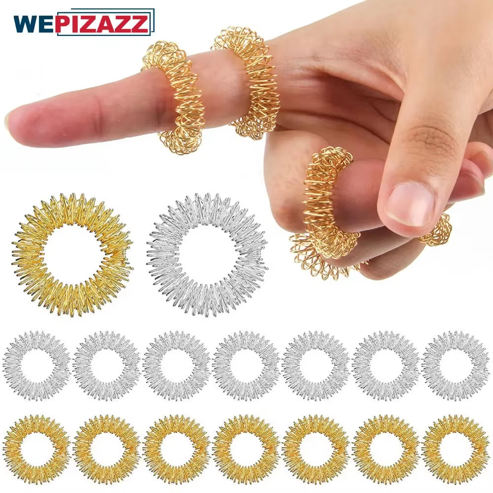 1/2/5/10/20Pcs Spiky Sensory Finger Massage Ring Acupuncture Ring Health Care Body Massager Relax Hand Massage Tool Home Office