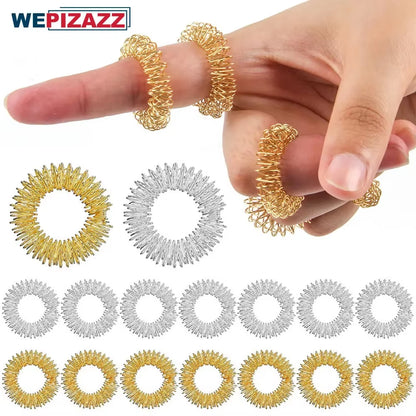 1/2/5/10/20Pcs Spiky Sensory Finger Massage Ring Acupuncture Ring Health Care Body Massager Relax Hand Massage Tool Home Office
