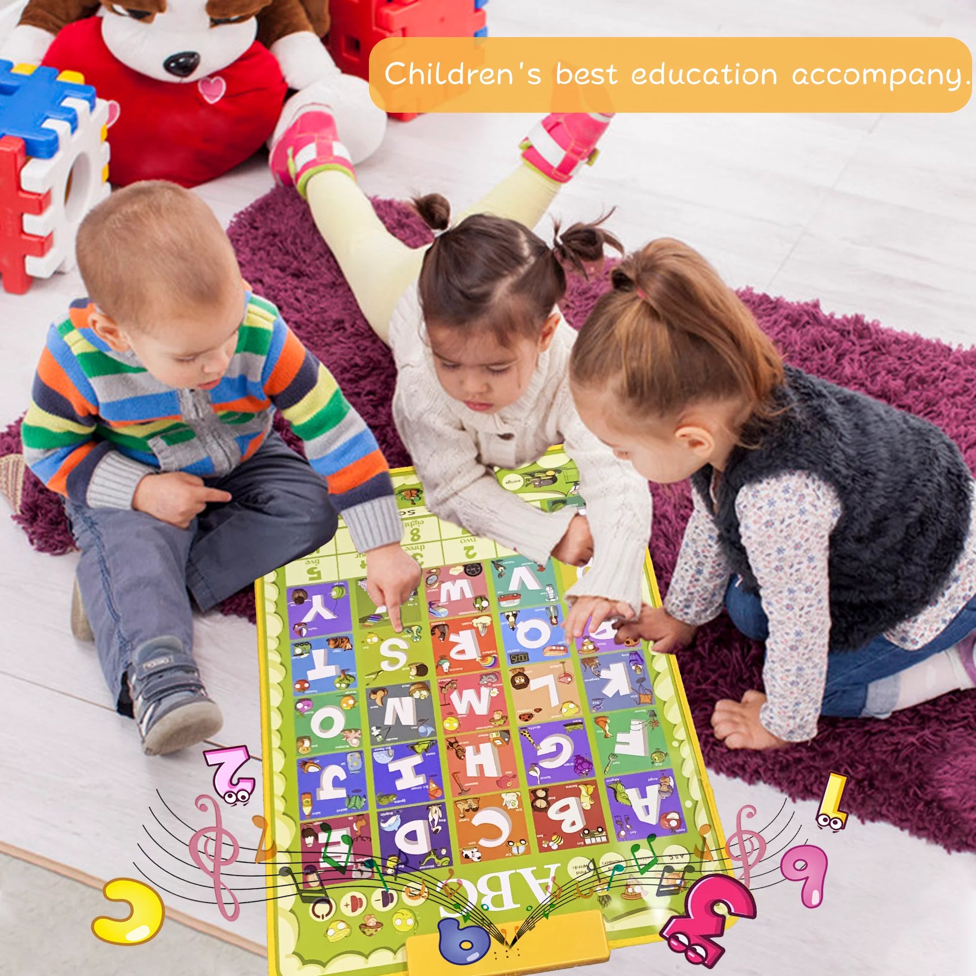 Educational Alphabet Wall Chart Talking Poster, Electronic Alphabet Poster Autism Toys, Interactive ABC Learning Toys for Kids, Toddler Learning Toys for Girls Boys Ages 2-7