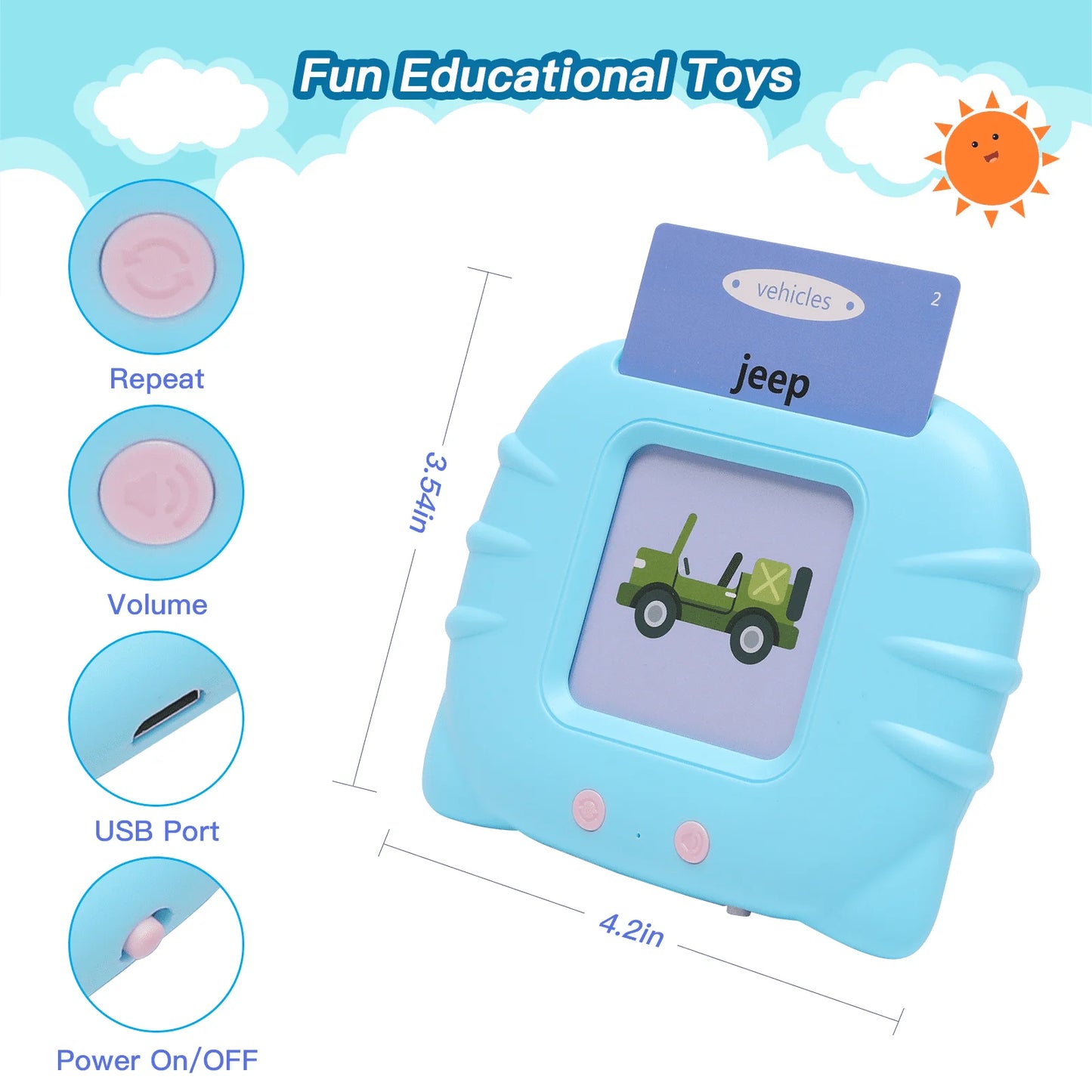 Talking Flash Cards, Montessori Toys for 2 3 4 5 6, Autism Toys Educational Toddler Learning Toys for Autistic Children, Speech Therapy Toys 224 Sight Words with Sound Effect for Kids