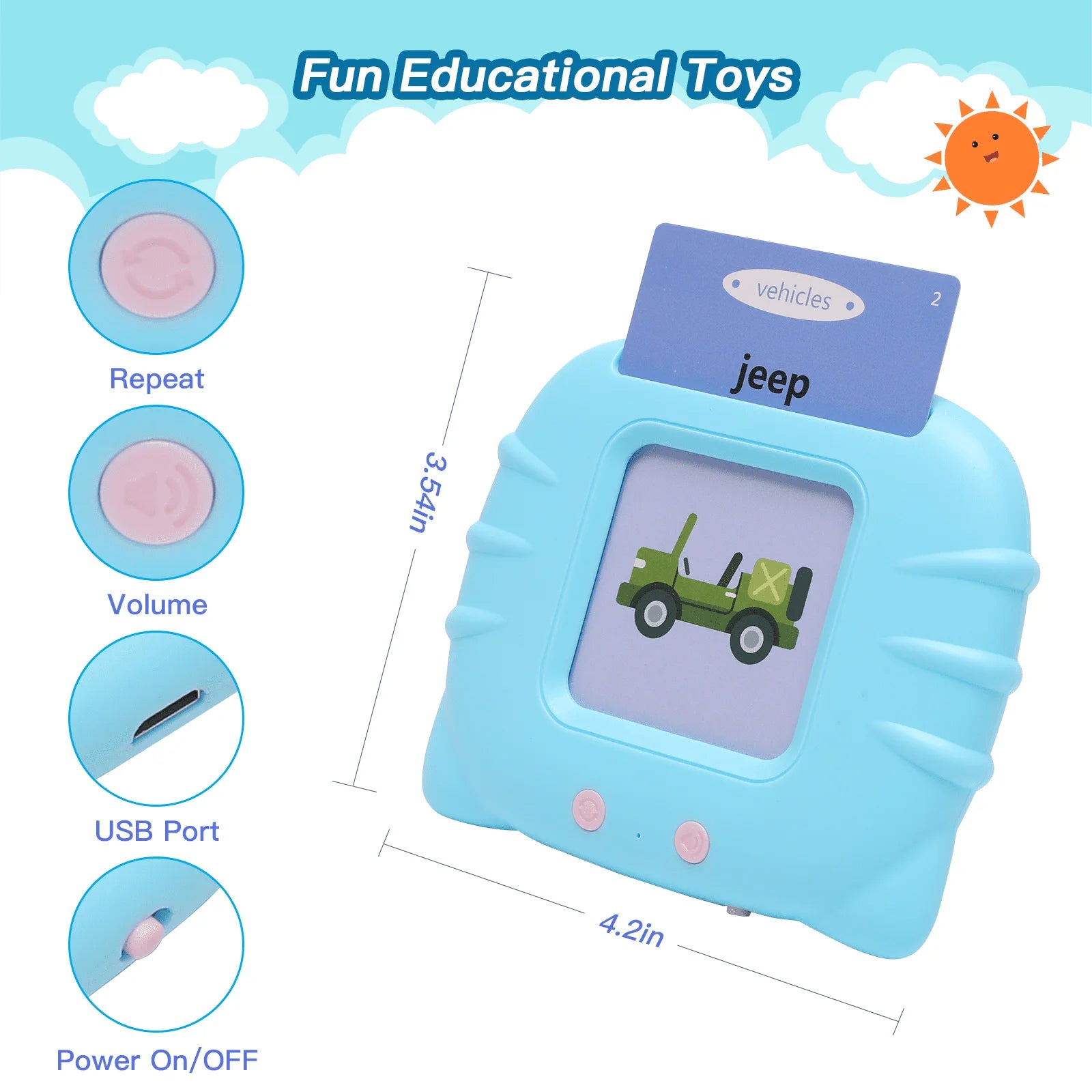 Talking Flash Cards, Montessori Toys for 2 3 4 5 6, Autism Toys Educational Toddler Learning Toys for Autistic Children, Speech Therapy Toys 224 Sight Words with Sound Effect for Kids