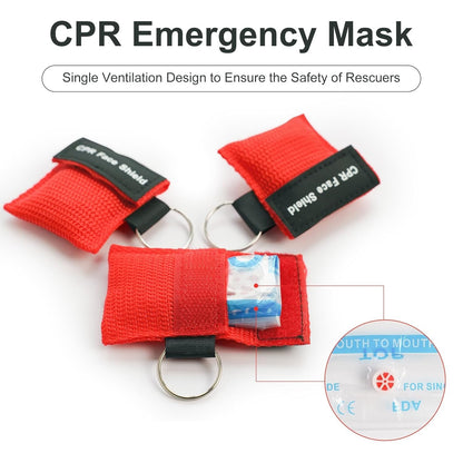 50 Packs CPR Pocket Mask, CPR Face Shield for Keychain, One-Way CPR Emergency...