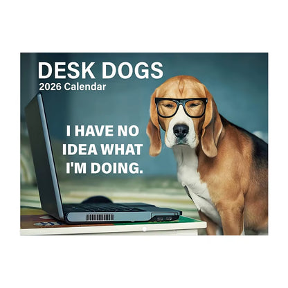 Funny Dog Calendar 2026 Planning Wall Calendar Hangable Monthly Calendar Decorative Hangable Calendar for Date Work Planning