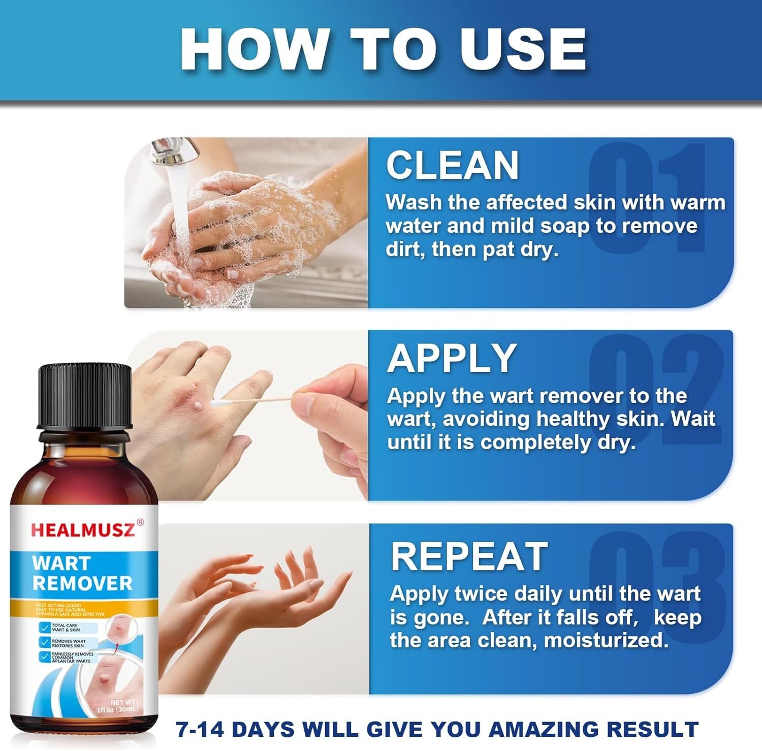 Fast-Acting Wart Remover with Salicylic Acid, Wart Removal Cream for Women Men,