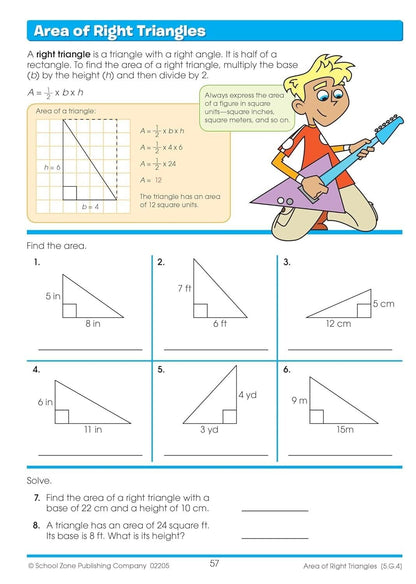 School Zone - Math Basics 5 Workbook - 64 Pages Ages 10 to 11 5Th Grade Divis...
