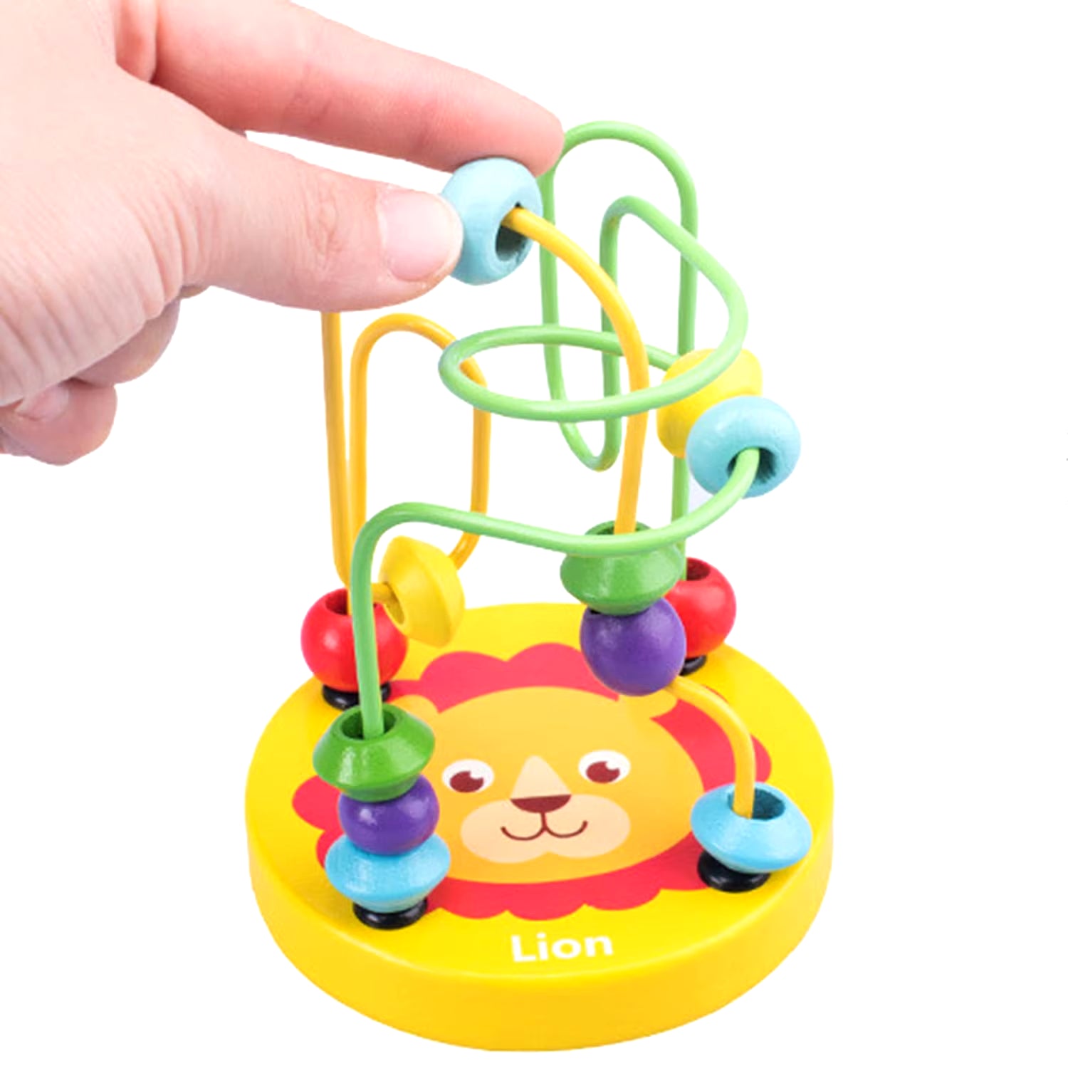 Baby Montessori Educational Math Toy Kids Circles Bead Wire Maze Roller Coaster for Children Montessori Wooden Toys Wood Puzzles