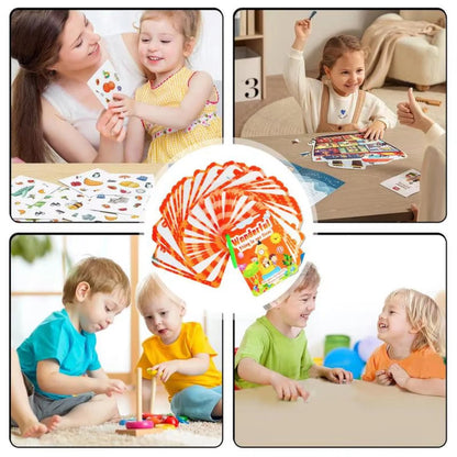 English Flash Cards for Kids 50X Double-Sided Word Cards Preschool Learning Educational Toys for Children Aged 3-6